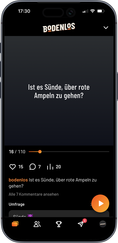 Frage und Kommentare in der Bodenlos-App